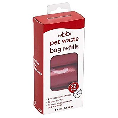 Ubbi Dog Poop Bags, Waste Bag Refill Rolls for Dogs, Lavender Scented, Leak-Proof, 4 Rolls, 72 Count