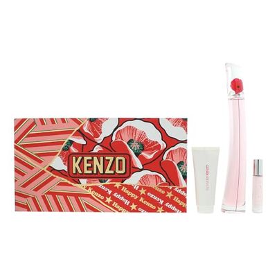 Kenzo Flower Poppy Bouquet Eau de Parfum 3 Piece Gift Set: Eau de Parfum 100ml