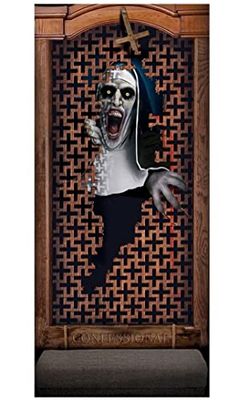 FIESTAS GUIRCA | Decorazione Porta Confessionale in Tessuto (80x180 cm) - Ideale per Feste di Halloween e Celebrazioni di Polizia - Decorazione per Parete, Porta e Finestra - Multicolore