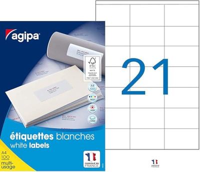agipa Universal Labels 70 x 42 mm White Rectangular 119009