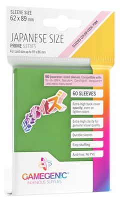 Gamegenic Prime Japanse Maat Mouwen Groen, Meertalig