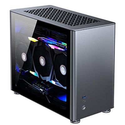 Jonsbo A4 DIY Torre Mini ITX , Caja PC Vidrio Templado , Caja PC Ventana , Mini PC , PC Gamer , Mini Ordenador , Mini Torre Gaming , Case PC Gaming (gris)