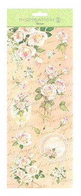 Flat Sticker Flowers oudroze, vlakke goed hechtende stickers, gedeeltelijk met glittereffect, zelfklevend, voor het versieren van wenskaarten, scrapbooking en voor andere knutselwerkjes.