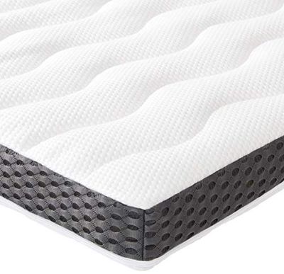 Amazon Basics Topper, comfortabel, traagschuim, met bandjes, 7 x 135 x 190 cm, wit