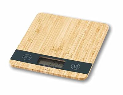 Lacor 61712 personenweegschaal Bamboo, 21 x 18 x 2 cm, roestvrij staal 18/10