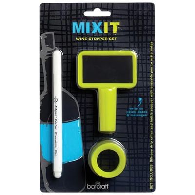 KitchenCraft Mix It Silicone Wijn Stopper Set (Kleur kan variëren)