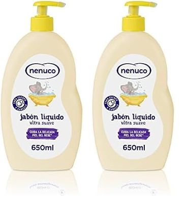 Nenuco Jabón Líquido Ultra Suave, con Aloe Vera, para Cuerpo y Cabello, 650 ml (Paquete de 2)