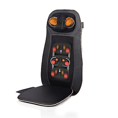 medisana MCN Shiatsu-massagekussen voor rug en nek, massagezitkussen met puntmassage, nekmassage, warmtefunctie, 3 intensiteiten, roodlichtfunctie, afstandsbediening