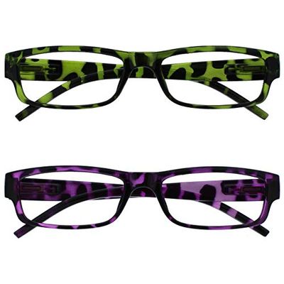 OPULIZE Verde Y Púrpura De La Concha Ligero Lectores Valor Pack 2 Hombres Mujeres RR32-65 +1.00