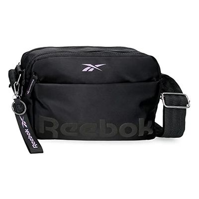 Reebok Linden Borsa a Spalla Due Scomparti Nero 25x16x6,5 cm Poliestere