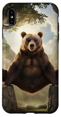 Bear - Occhiali da sole con animali selvatici, divertenti Custodia per iPhone XS Max
