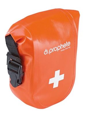 Prophete Borsa per sella di primo soccorso, con fasciatura, misura 4,5 x 20 cm, impermeabile, con chiusura a velcro, rosso