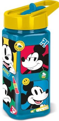 Bouteille en plastique Disney Blue pour enfants Mickey Mouse Mickey Mouse 510 ml avec paille qui évite les pertes