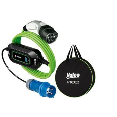 VALEO Ineez - 652129 - EV Mobile charger for Electric or Plug-In Hybrid Vehicles with Transportation Bag - Motorhome plug (CEE Blue) to Type 2-7.4 kW - 10 m