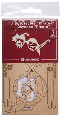 Mr. Playwood- Gafas Pirata Kits Madera, Color (3)