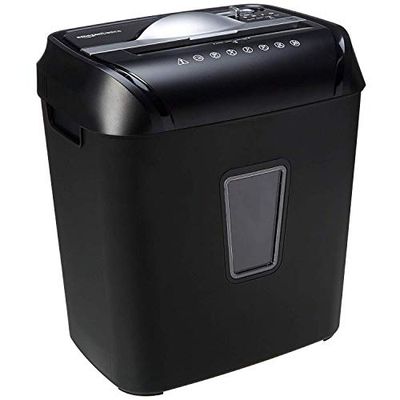 Amazon Basics Destructeur de Documents/Cartes de crédit à coupe croisée Capacité 10-12 Feuilles, Noir