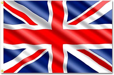 SHATCHI Grand drapeau Union Jack 1,5 x 0,9 m Drapeau national de Grande-Bretagne Nouveau Roi Charles III Couronnement Célébration Jardin Britannique Street Party Pub Décorations extérieures
