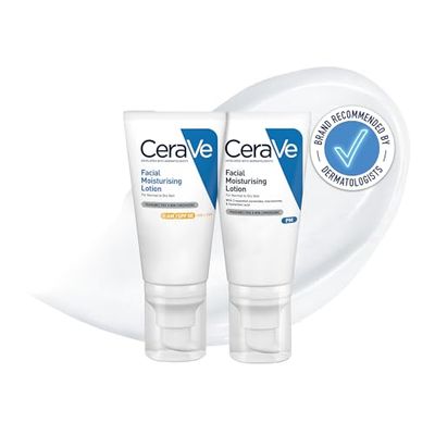 CeraVe Day and Night Facial Moisturiser Duo | SPF50 52 ml for Morning Use and PM Facial Lotion 52 ml for Evening Use