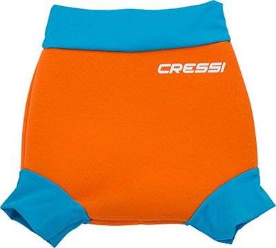Cressi Återanvändningsbar badblöja för barn termiska badkläder, orange/ljusblå, liten/0-4 månader