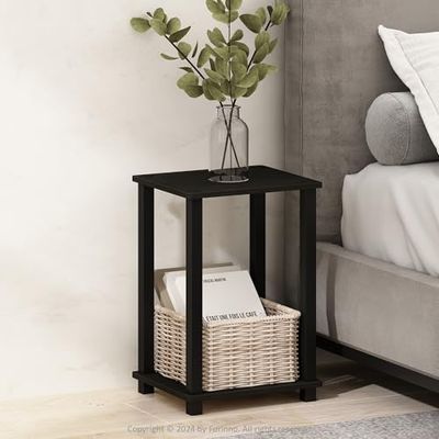 Furinno Simplistic Table de Chevet Compacte, Table de Nuit, Espresso/Noir