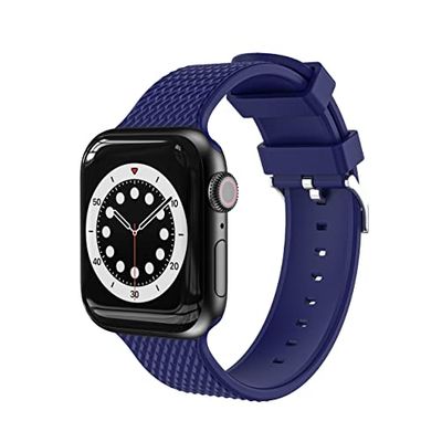 VIGTMO Sports Bracelets Compatible with Apple Watch Strap 42 mm 44 mm 45 mm, Replacement Sports Bracelets Compatible with iWatch Bracelet Series 7 SE 6 5 4 3 2 1 Women Men (Blue)