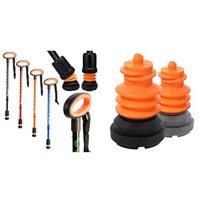 Flexyfoot Oval Handle Walking Stick – Black – Improves Safety, Grip & Reduces Shocks & Jarring – Replacement Foot