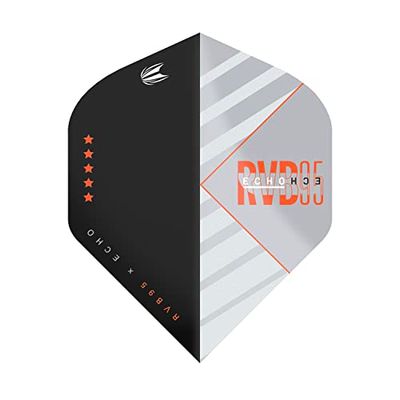 Target Darts Unisex Rvb 95 X Echo Pro Ultra Dart Flights, Svart, Grå och Orange, No.2 UK