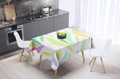 Bonamaison Decoración de Cocina, Poliéster, Antimoho, Secado rápido, Impermeable, Mantel, Patrón Aleatorio, 140 x 140 Cm - Diseñado y Fabricado en Turquía
