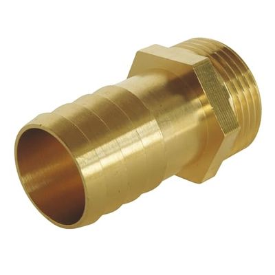 SOMATHERM FOR YOU, Raccord cannelé droit mâle 1" pour tuyau d'arrosage Ø25mm en laiton - Durable et résistant - Connexion facile pour robinet de puisage - Étanchéité recommandée