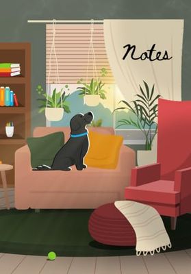 Notes: A5 Labrador Dog Notebook (118 Pages), Cozy Green Home Design