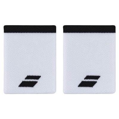 Babolat Uniseks polsband voor volwassenen, jumbo-logo badstof, eenheidsmaat, kleur wit/zwart, snelle zweetopname, breedte 10,5 cm, polsband voor gymnastiek, tennis, badminton, padel
