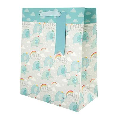 Hallmark Sacchetto regalo grande per neonato, motivo: elefante