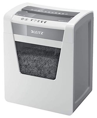 Leitz IQ Office 80032000 dokumentförstörare CH, partikelskärning, säkerhetsnivå P4, 15 ark kapacitet, 23 l papperskorg, med schweizisk nätkontakt, vit,