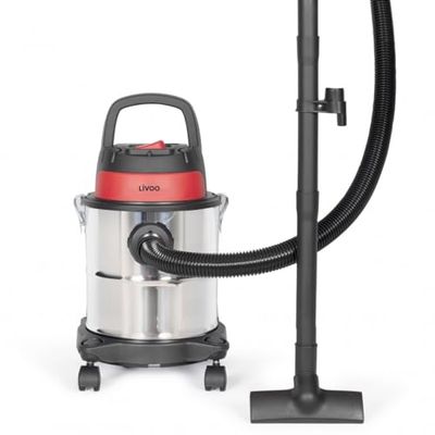Livoo - DOH140-1000W nat- en droogzuiger, roestvrij staal, 12L, blaasfunctie, 16 kPa, inclusief accessoires