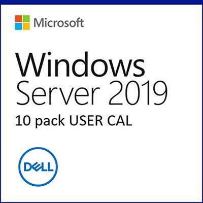 DELL Windows Server 2019 10 CAL - besturingssystemen (OEM), klantentoegang licentie (CAL), 10 licentie(s), 32 GB, 0,512 GB, 1,4 GHz)