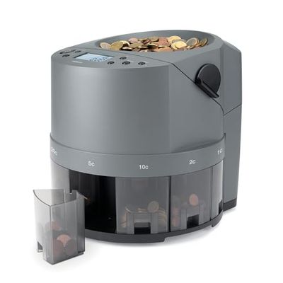 Safescan 1450 Contamonete che conta e smista velocemente grandi volumi di monete miste in euro - Contamonete che smista le monete per taglio - Contamonete per il conteggio continuo delle monete