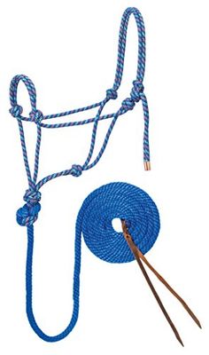 Weaver Leather - Cabresto e correia de corda trançada de diamante, 3 m, cor azul/laranja/lima