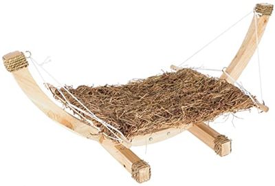 Kerbl 82796 hamak, dla królika trawy, Siesta, z drewnianym stelażem, dla małych zwierząt