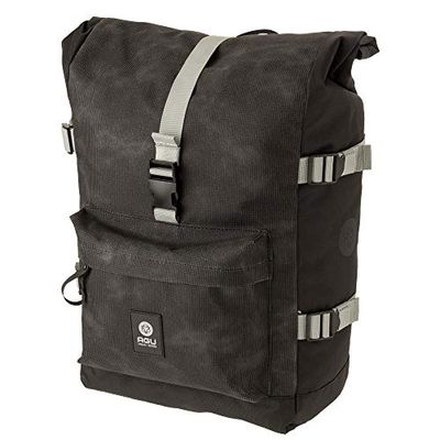 AGU Urban Trend H20 Roll-Top Borsa Bici per Portapacchi, Borsa Bici Posteriore Laterali 14L con Tracolla, Idrorepellente, 100% Poliestere Riciclato - Argento - 14L