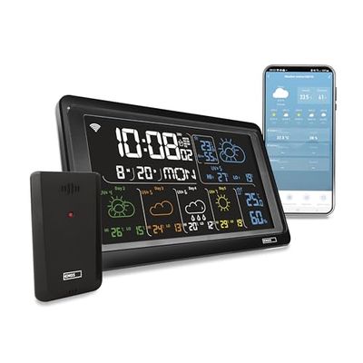 EMOS GoSmart - WiFi-weerstation met draadloze buitensensor en app - kleurendisplay, 5 dagen weersvoorspelling, thermometer, hygrometer, klok - Tuya, Smartlife compatibel - incl. voeding, wand