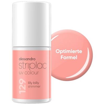 alessandro Striplac Vernis à ongles UV Lilly Billy Shimmer - Opaque et résistant aux rayures jusqu'à 15 jours – Application facile – Technologie de retrait douce - Vegan - Korall, 6,5ml
