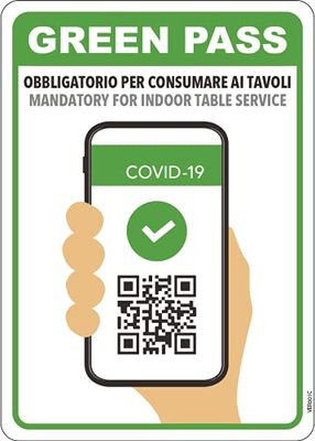 Adesivo COVID 19 Vetrofania in PVC 100 mic - 15X21cm - Nr. 5 pezzi