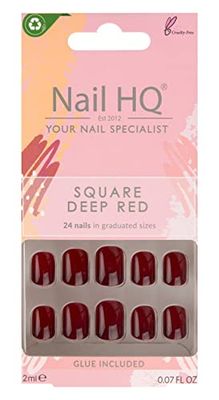 Nail HQ Ongles carrés rouges profonds