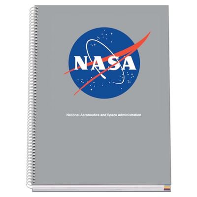 DOHE - A4-notitieboek, geruit, spiraalbinding, 100 vellen met 90 g/m², geruit, 5 mm, hardcover, NASA Grey, schoolmateriaal - grijs