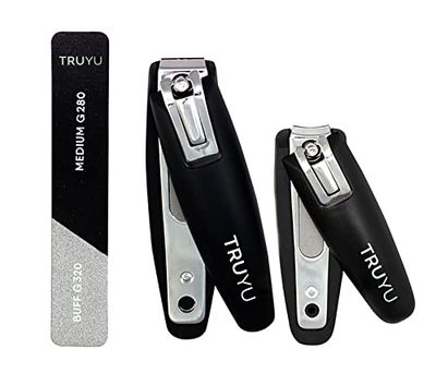 Truyu Kit de manucure 3 pièces avec coupe-ongles et lime à ongles Idéal pour les femmes et les ongles naturels ou acryliques