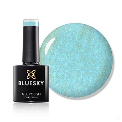 Bluesky Gel Nail Polish, Crystal Light Mint Green Sj08, Glitter, Long Lasting, Chip Resistant, 10 ml (Requires Drying Under UV LED Lamp)