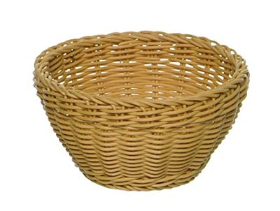 APS cestino rotondo "Profi Line", cestino in vimini beige, cestino in polipropilene, contenitore in vimini, cestino per pane, cestino per alimenti, diametro Ø 16 cm, altezza 8 cm