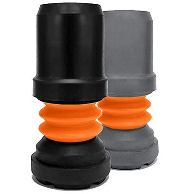 Flexyfoot Shock Absorbing Walking Stick Ferrule – Choice of Sizes & Colours Available Here – Improves Grip, Improves Safety, Reduces Slips, Reduces Shock – 22mm Black