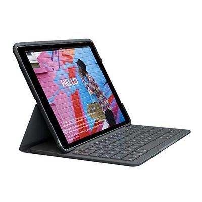 Logitech Slim Folio for iPad (7th, 8th & 9th Generation) Keyboard Case with Built-in Wireless Bluetooth Keyboard, Italian QWERTY Layout - Graphite