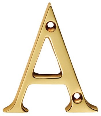 Merriway BH04277 Solid Brass Polished and Lacquered Letter A, 50 mm, 2 inch